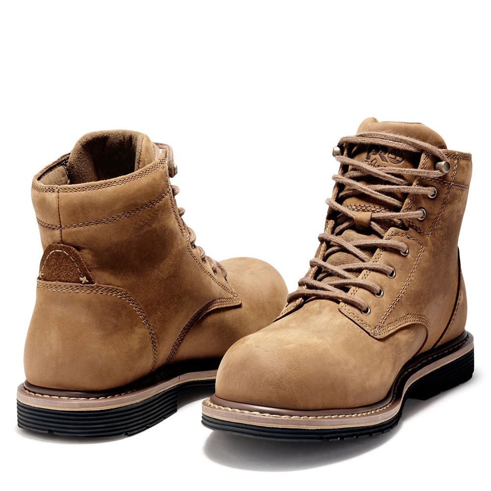 Timberland Pro Μποτακια Ανδρικα Καφε - Millworks 6\" Comp Toe - Greece 4089275-HC